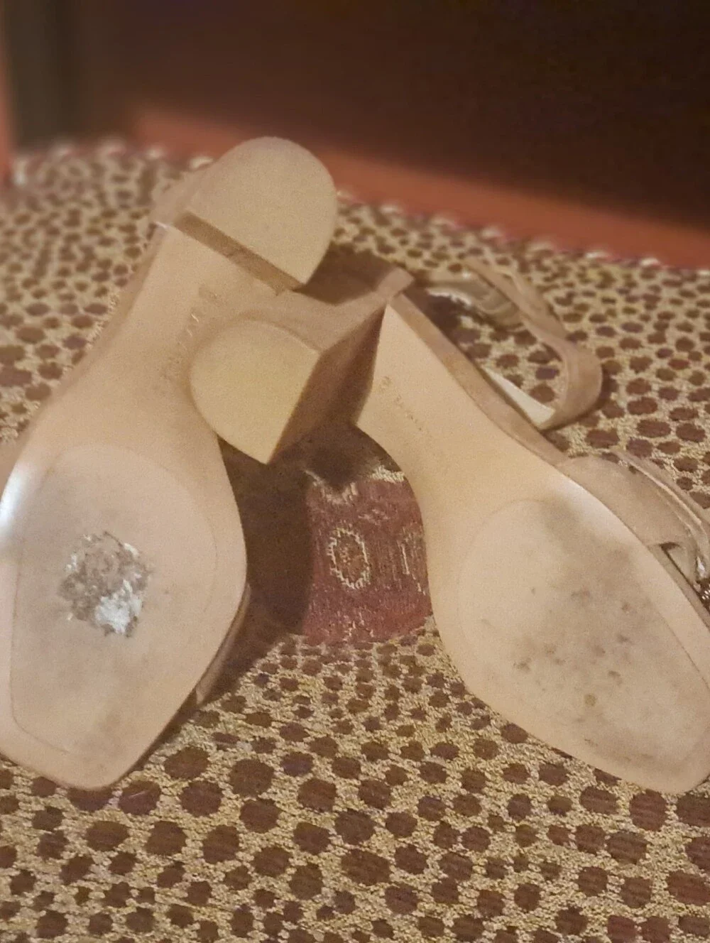 Banana Republic Tan Suede Block Heel Sandals with Buckle